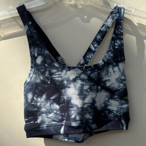 NUX Black and White Tie-Dye Sports Bra